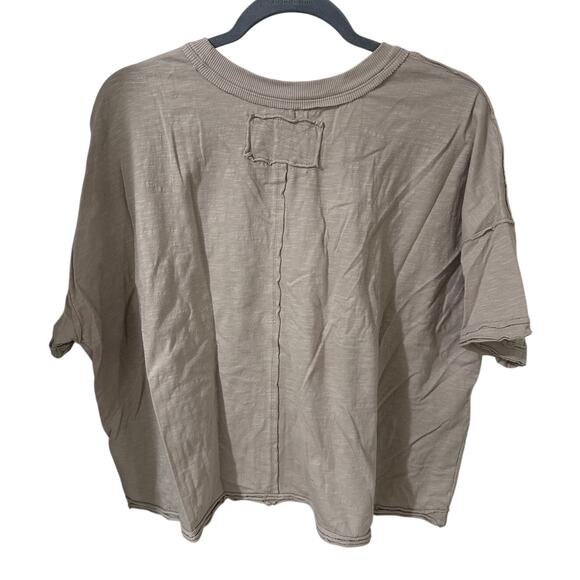 We The Free Shirred To Perfection Tee Light Taupe Babydoll Slouchy Boho, size S - Picture 7 of 7